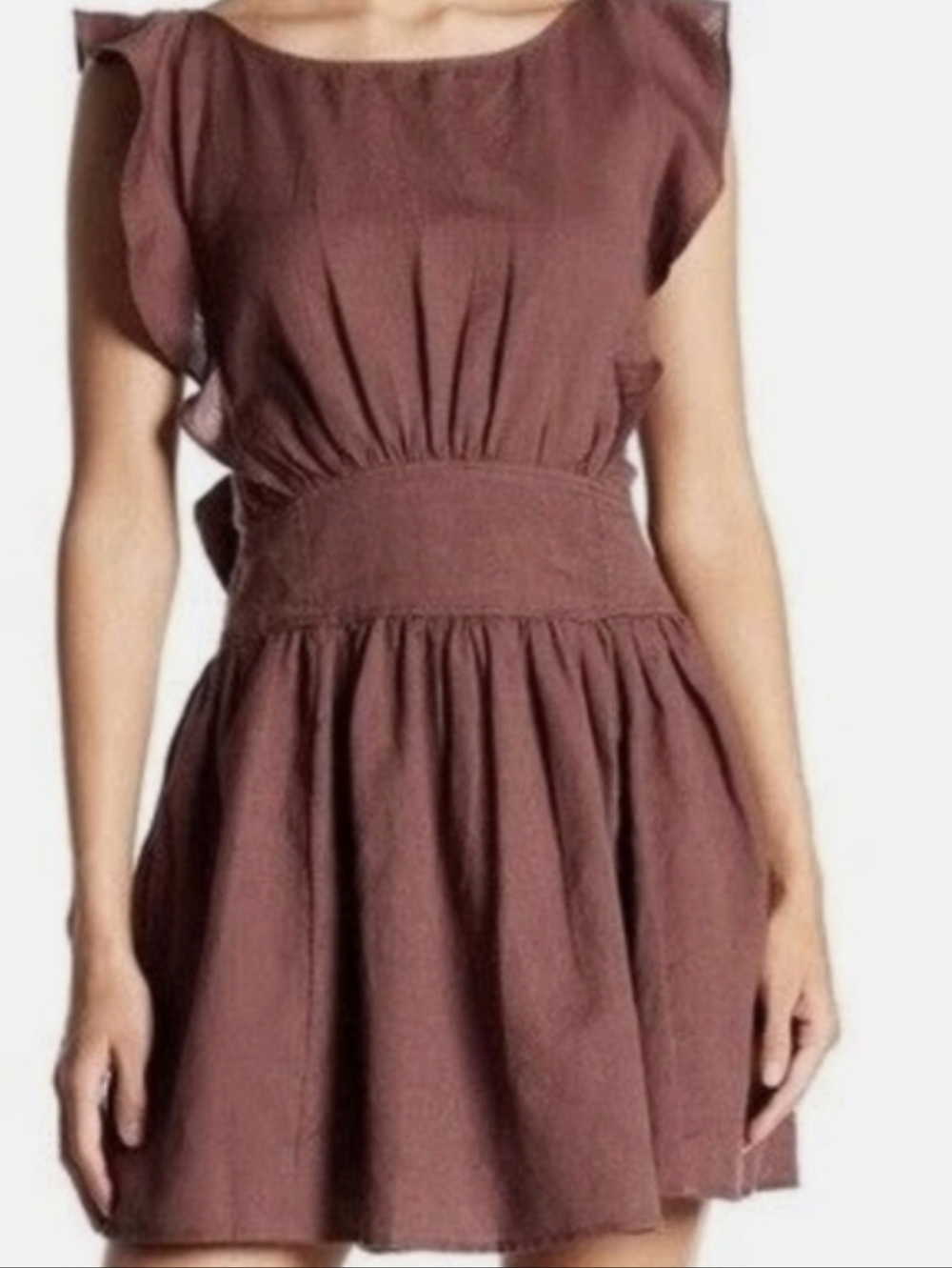"Free People" Brown Skater  Mini Dress-Small